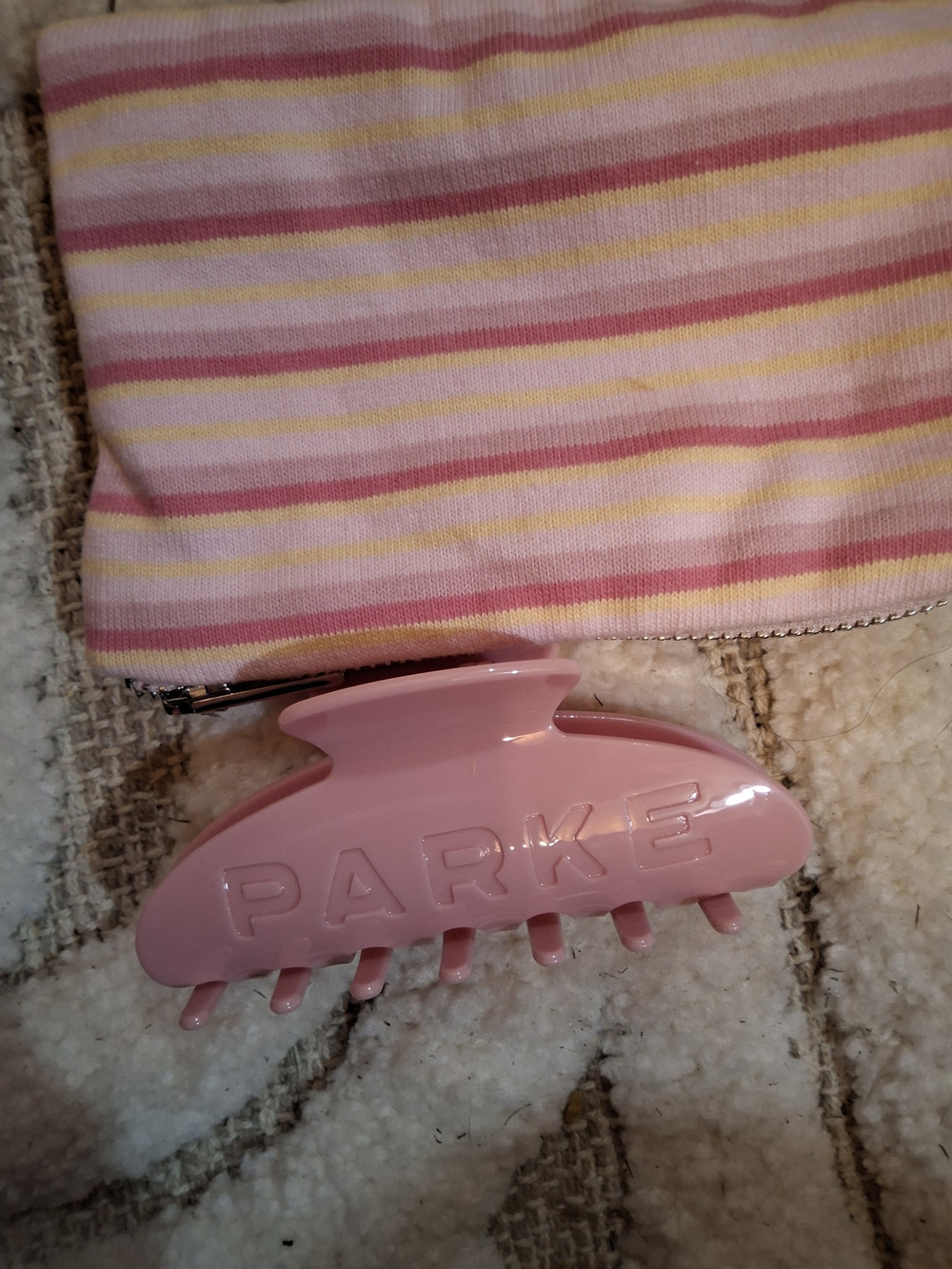 Parke Pink  Hair Claw Clip & Parke Bag